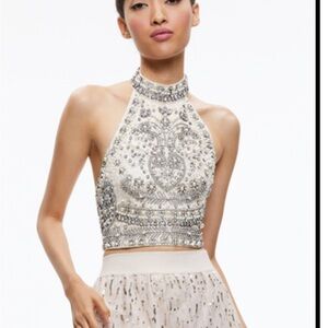 Gatz embellished high neck top by Alice + Olivia